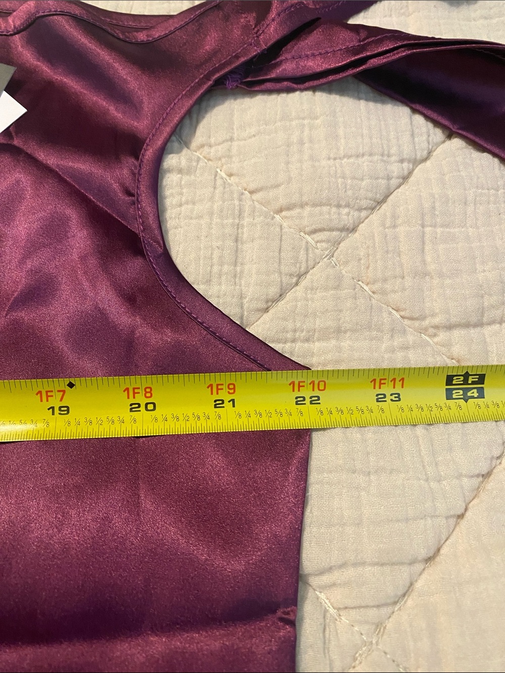 Purple One-Shoulder Satin Bow Sleeve Top - - Picture 5 of 9